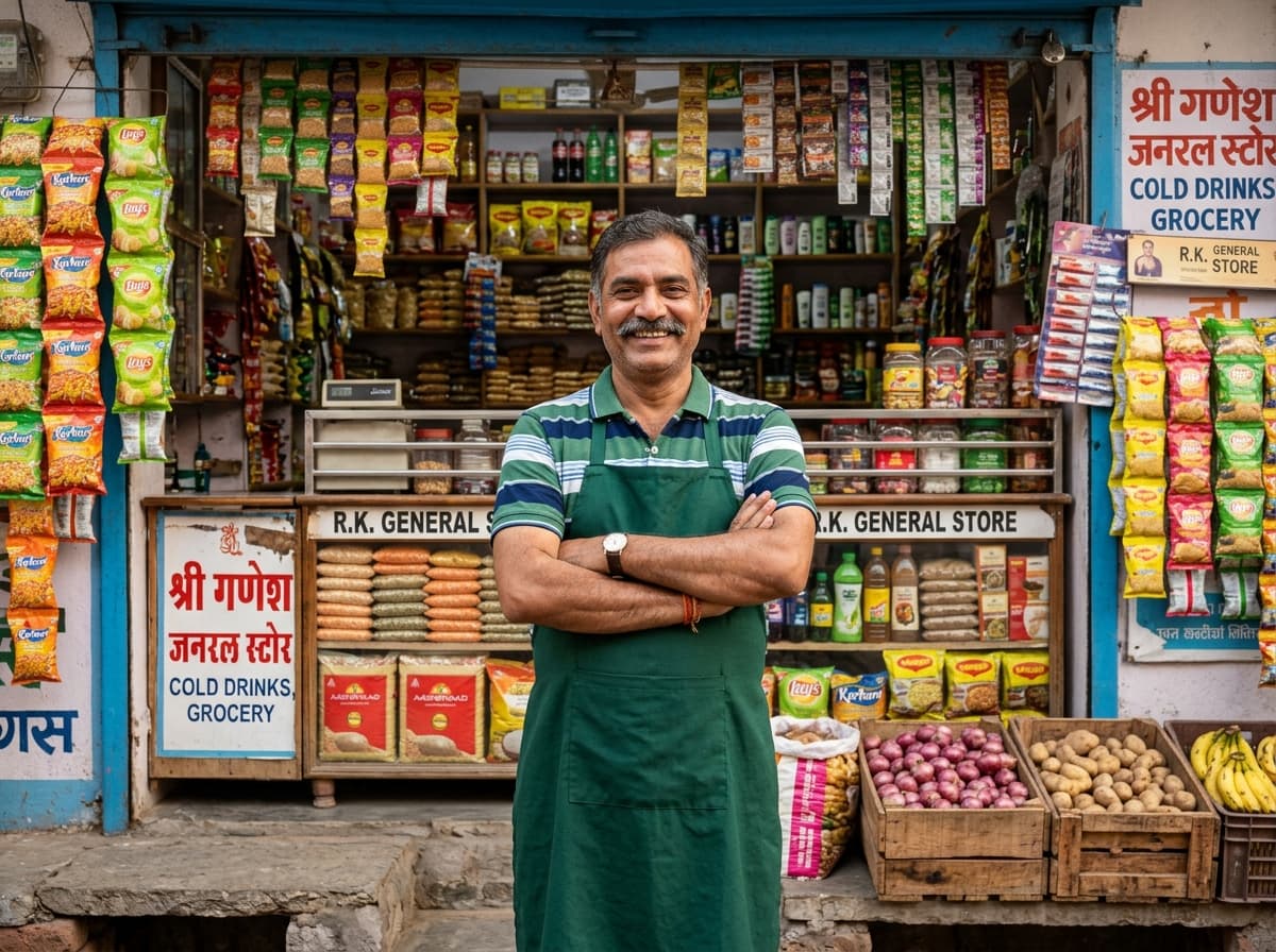 Local Indian Kirana Shopkeeper partnered with Dusmint